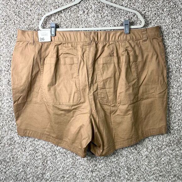 Lane Bryant Shorts Women’s 26 Tan Khaki Mid-Rise Chino NWT - Picture 5 of 8